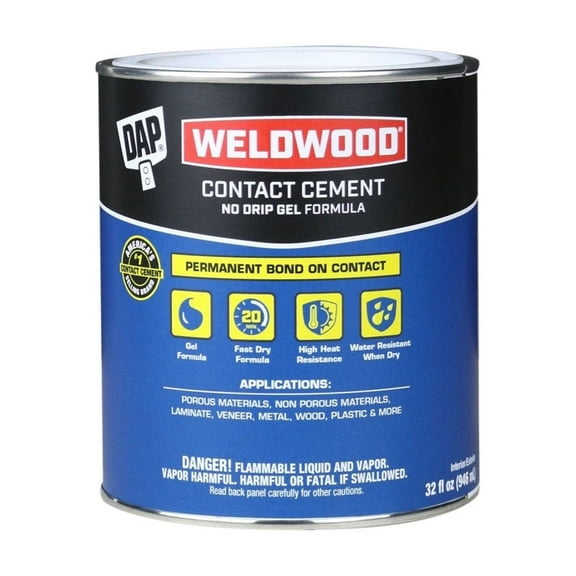 DAP 25312 Weldwood Contact Cement, Tan, 1 Quart, Each