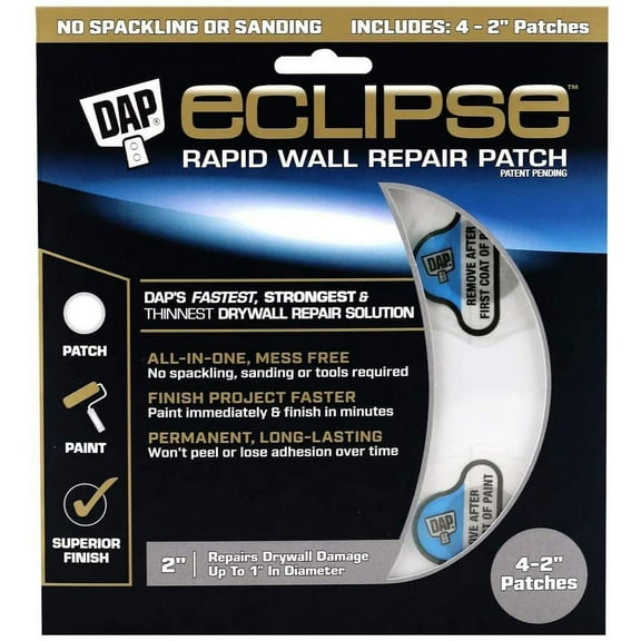 DAP 7079809161 Repair Eclipse Wall Patch, 2 Inch, Clear, 4 Pack