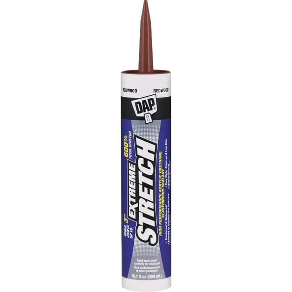 DAP 7079818707 EXTREME STRETCH Premium Elastomeric Sealant, Redwood, 24 hr Curing, 40 to 100 deg F, 10.1 fl-oz Cartridge