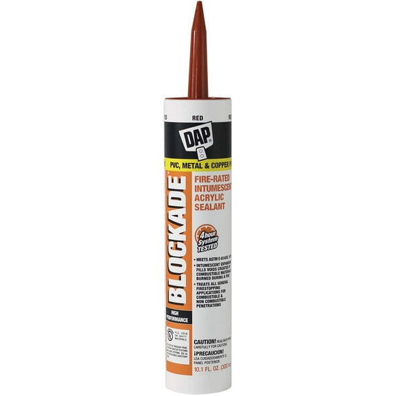 DAP Blockade Fire Stop Caulk - Waterproof Silicone - 10.1 oz, Red