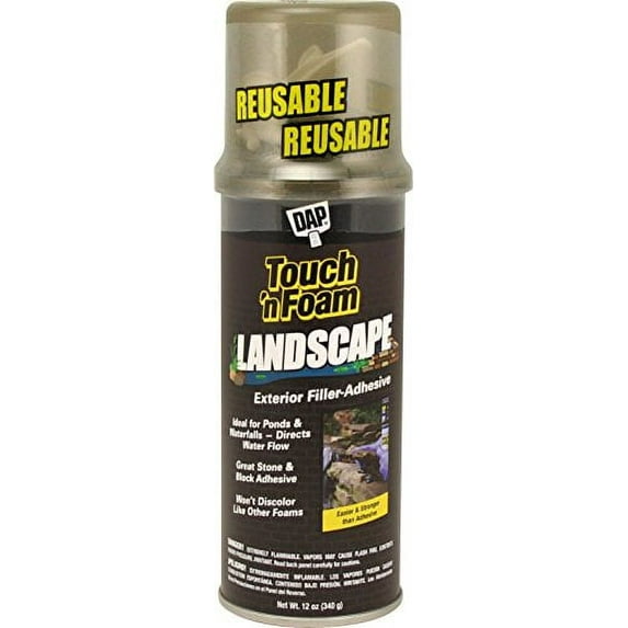 DAP Touch 'n Foam Landscape Exterior Filler Adhesive - Black Spray Foam - 12 Ounce