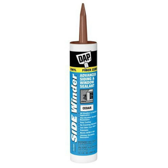 DAP 823 Winder Advanced Polymer Siding and Window Sealant, 10.1 Oz, Cartridge, Cedar, Paste