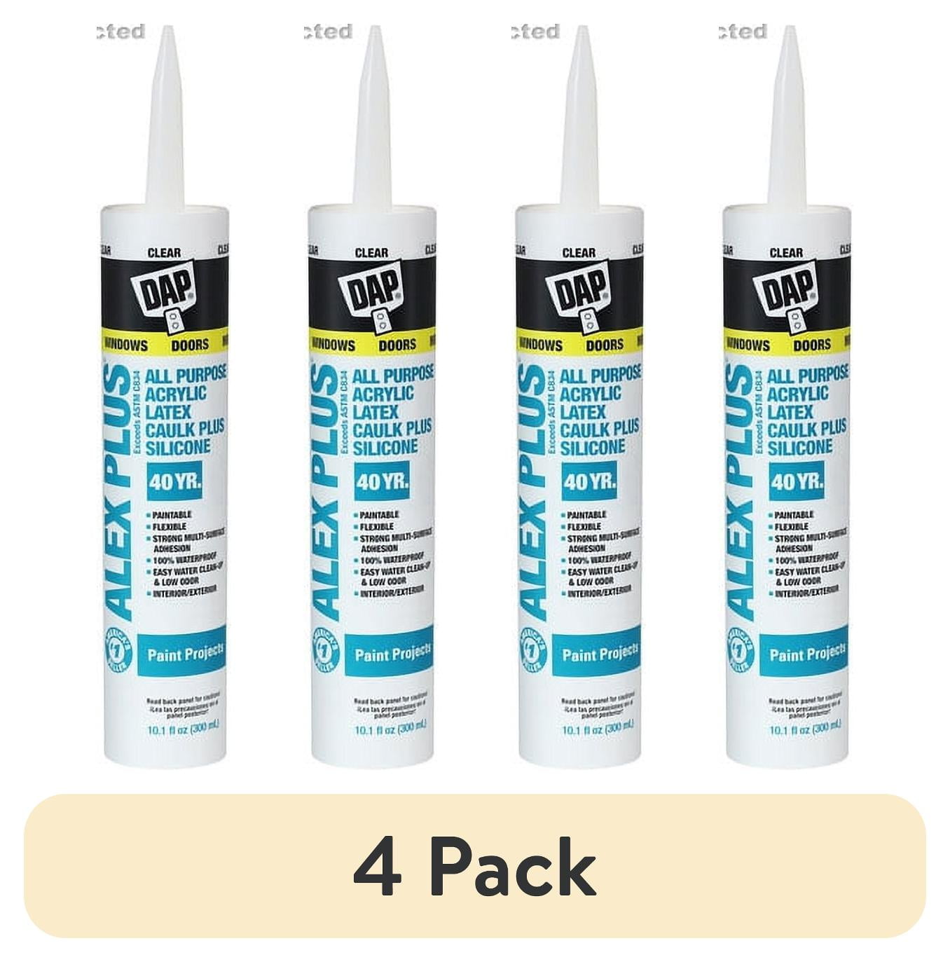 (4 pack) DAP ALEX PLUS All Purpose Acrylic Latex Caulk Plus Silicone