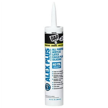 DAP: ALEX PLUS All Purpose Acrylic Latex Caulk Plus Silicone, White, 10.1 oz