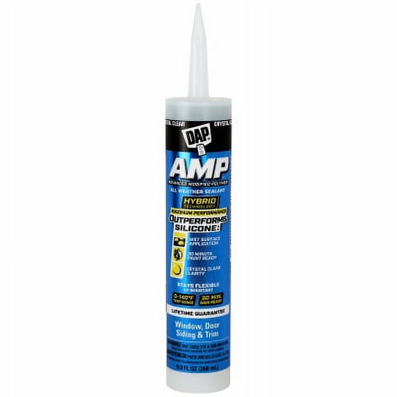 DAP AMP Crystal Clear Polymer Advanced Hybrid Caulk Sealant 9 oz