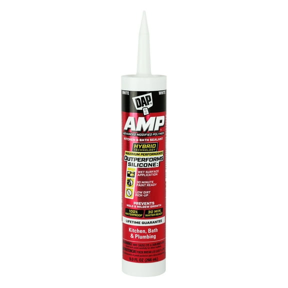DAP AMP 9 oz White Kitchen and Bath Latex Sealant