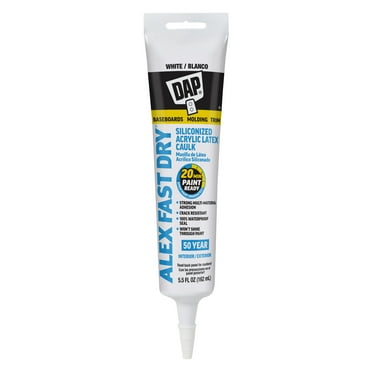 DAP Alex Fast Dry 5.5 oz White Acrylic Latex Silicone Caulk