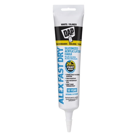 DAP Alex Fast Dry 5.5 oz White Acrylic Latex Silicone Caulk