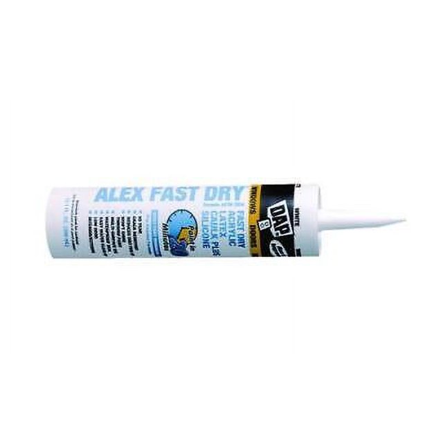 DAP Alex Fast Dry White Acrylic Latex Caulk 10.1 oz. (Pack of 12