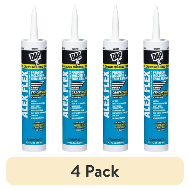 (4 pack) DAP Alex Flex 10.1 oz White Premium Molding & Trim Acrylic
