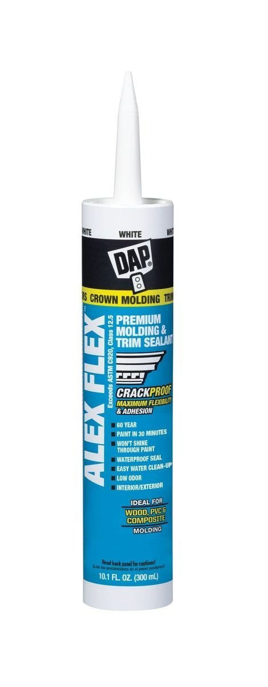 DAP Alex Flex Molding & Trim Sealant, White, 10.1 oz