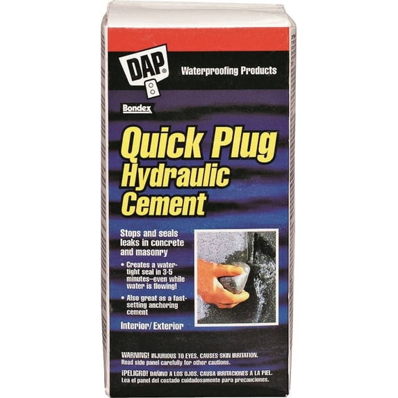 DAP Quick Plug 14084 Hydraulic and Anchoring Cement, Powder, Gray, 28 days Curing, 2.5 lb Box