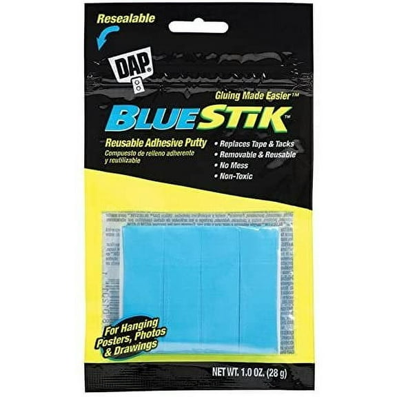 DAP Bluestik Reusable Adhesive Putty - Blue Putty - 12 Each