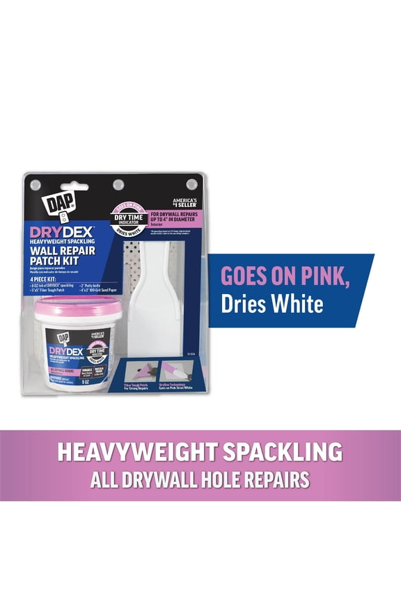 DryDex 8 oz Pink/White Dry Time Indicator Spackling Plaster Patch Kit All Purpose