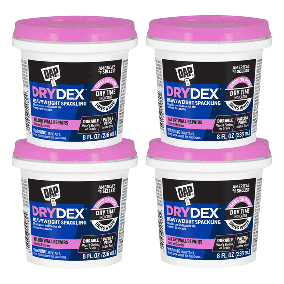 DAP DryDex Dry Time Indicator Heavyweight Spackling: 8.0 fl. oz. (Pink / White) [4-pack] 7079812328