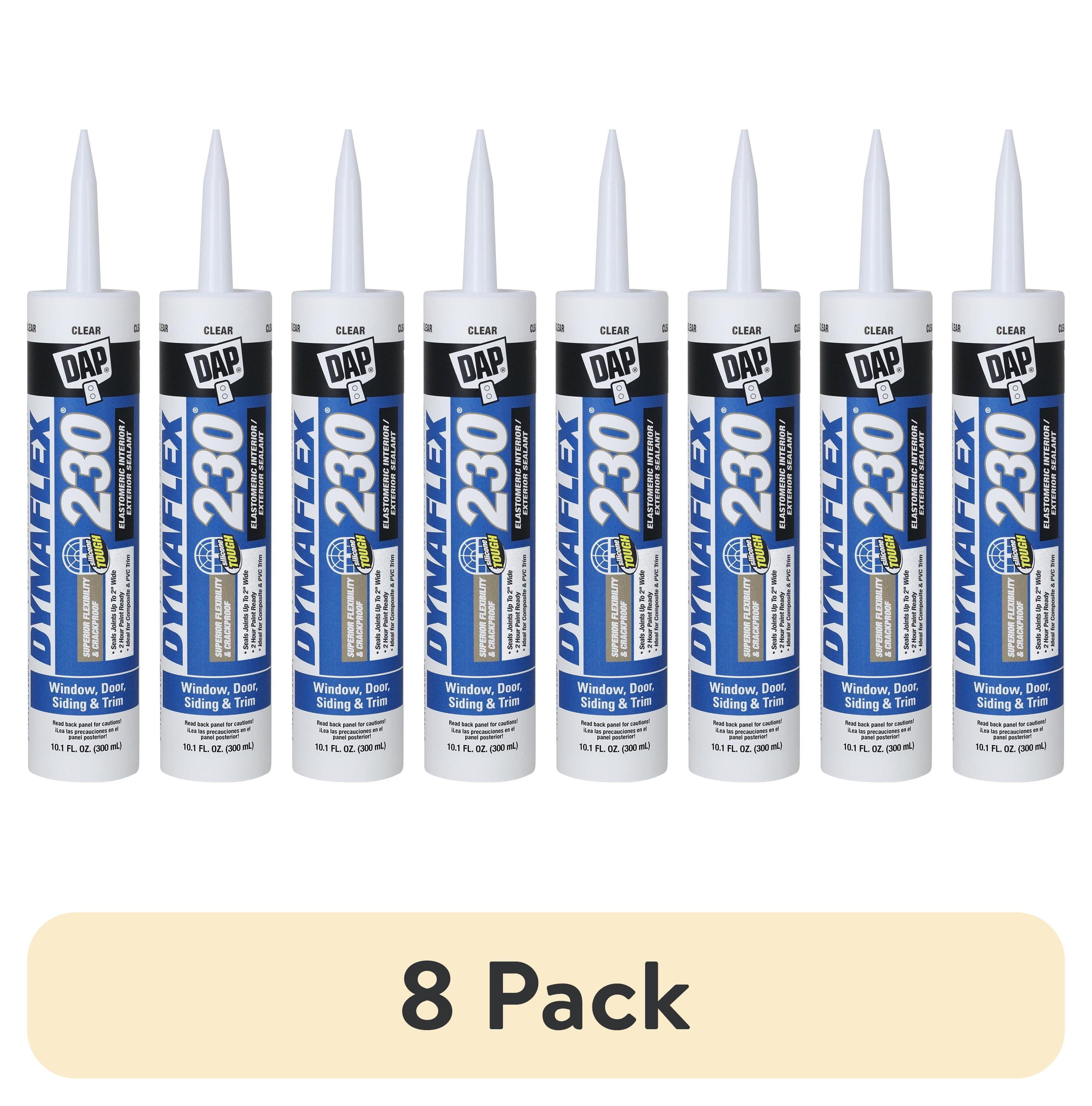 (8 pack) DAP Dynaflex 230 10.1 oz Clear Premium Indoor/Outdoor Silicone