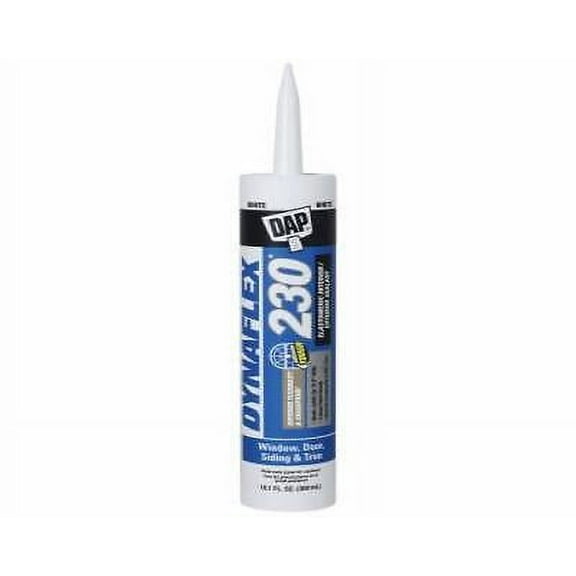 DAP Dynaflex 230 White Elastomeric Door, Trim and Window Sealant 10.1 oz. (Pack of 12)