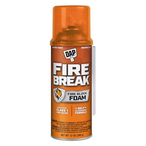 DAP FireBreak Flame Resistant Foam Sealant, Orange, 12 oz (7565010012)