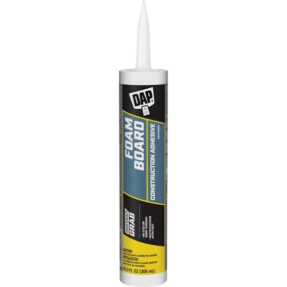 DAP Dynagrip Foamboard Construction Adhesive - Commercial Use - 10.3 Oz, White