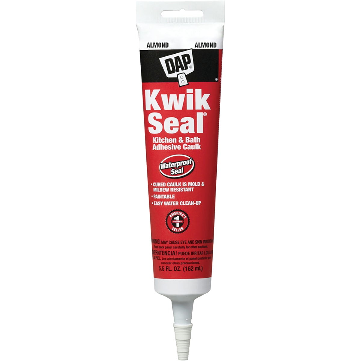 DAP Caulk Waterproof Sealant for Tubs Sinks Backsplashes Shower Countertops  5.5 oz Almond - Walmart.com, image size:1200x1200