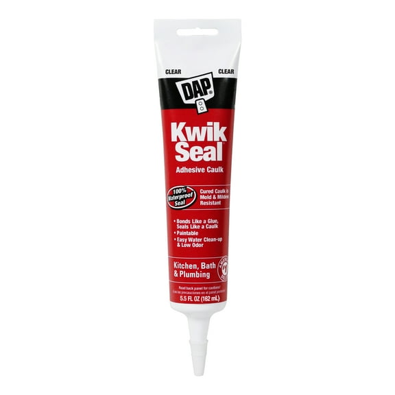 DAP Kwik Seal 5.5 oz Clear Adhesive Kitchen and Bath Acrylic Latex Caulk