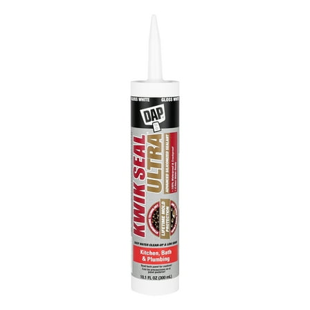 DAP Kwik Seal Ultra 10.1 oz White Silicone Kitchen and Bath Latex Sealant Caulk