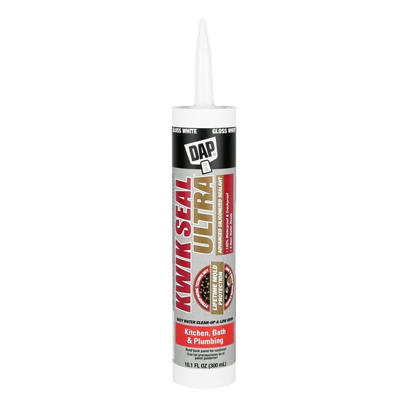 DAP Kwik Seal Ultra 10.1 oz White Kitchen and Bath Siliconized Latex Sealant Caulk