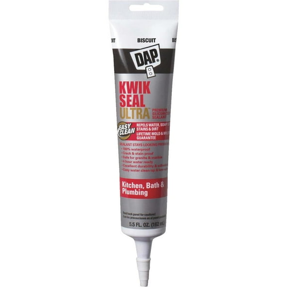 DAP Kwik Seal Ultra Premium Kitchen & Bath Sealant, Biscuit, 5.5 oz