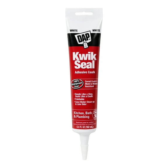 DAP Kwik Seal 5.5 oz White Adhesive Kitchen and Bath Acrylic Latex Caulk