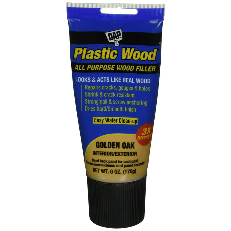 DAP Plastic Wood All Purpose Latex Wood Filler, Golden Oak, 6 oz
