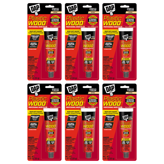 DAP Plastic Wood Professional Wood Filler: 1.87 oz. (Natural) [6-pack] 7079821510