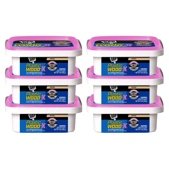 DAP Plastic Wood-X Wood Filler with DryDex Dry Time Indicator: 8.0 oz. (Natural) [6-pack] 7079800541