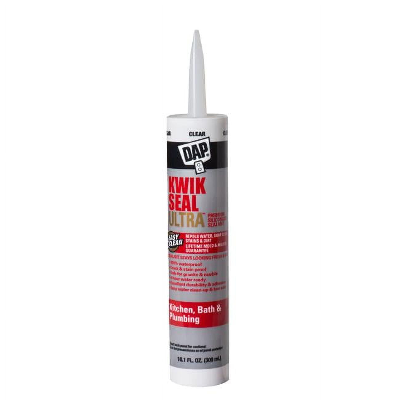 DAP Products 18898 10.1 oz Kwikseal Ultra Premium Siliconized Sealant Clear- pack of 12
