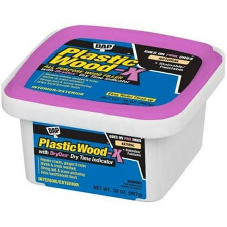 DAP Plastic Wood-X Wood Filler - Easy to Clean - 32 oz, Off-White