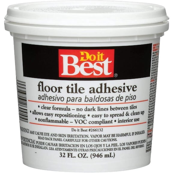 DAP Quart Flooring Adhesive Qt Water Nonflammable for Vinyl Composition and Asphalt Tile