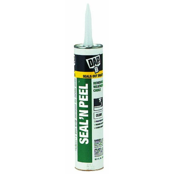 DAP SEAL N' PEEL REMOVABLE WEATHERSTRIP SEALANT, CRYSTAL CLEAR, 10.1 OZ. CARTRIDGE 3560065