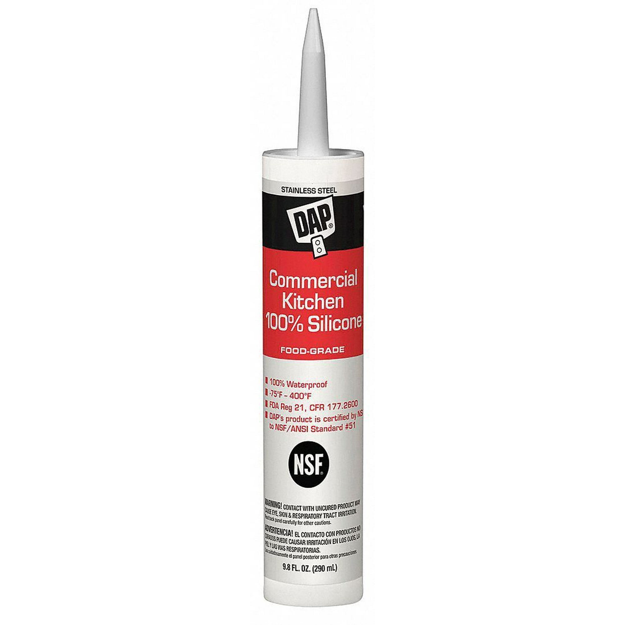 Commercial Kitchen Stainless Steel Silicone Sealant, 9.8 oz Cartridge