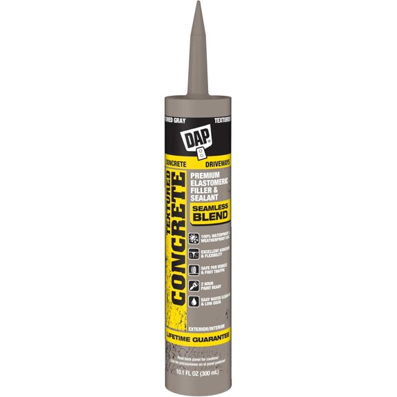 DAP Textured Concrete Premium Elastomeric Filler & Sealant, Gray, 10.1 Oz (7079808676)
