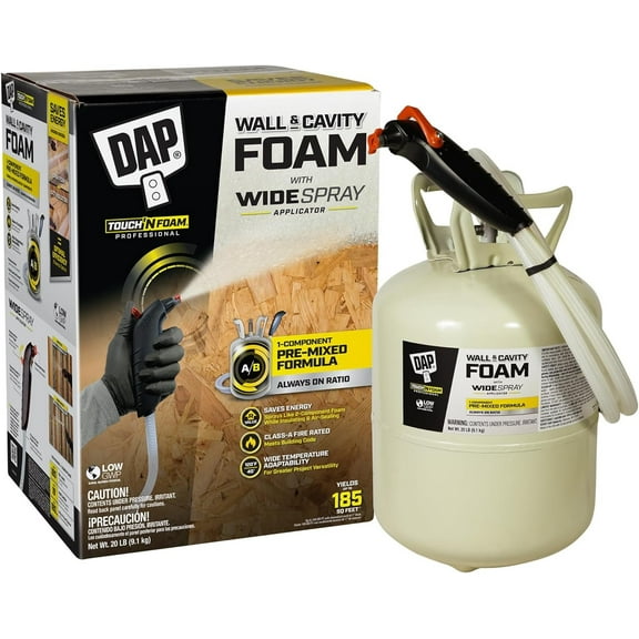 DAP Touch 'N Foam Professional Wall & Cavity Spray Foam Sealant: 185 sq. ft. yield / 20 lb.