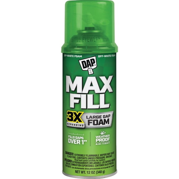 DAP Touch n Foam Max Fill Maximum Expanding Foam Sealant, Off White, 12 Oz (7565000043)