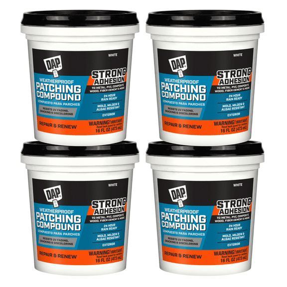 DAP Weatherproof Patching Compound: 16 fl. oz. (White) [4-pack]