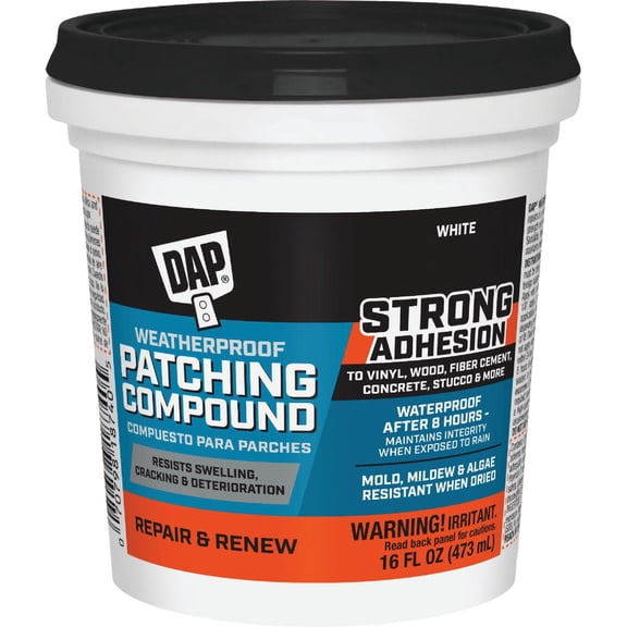 DAP Weatherproof Patching Compound, White, 16 Oz (7079818740)