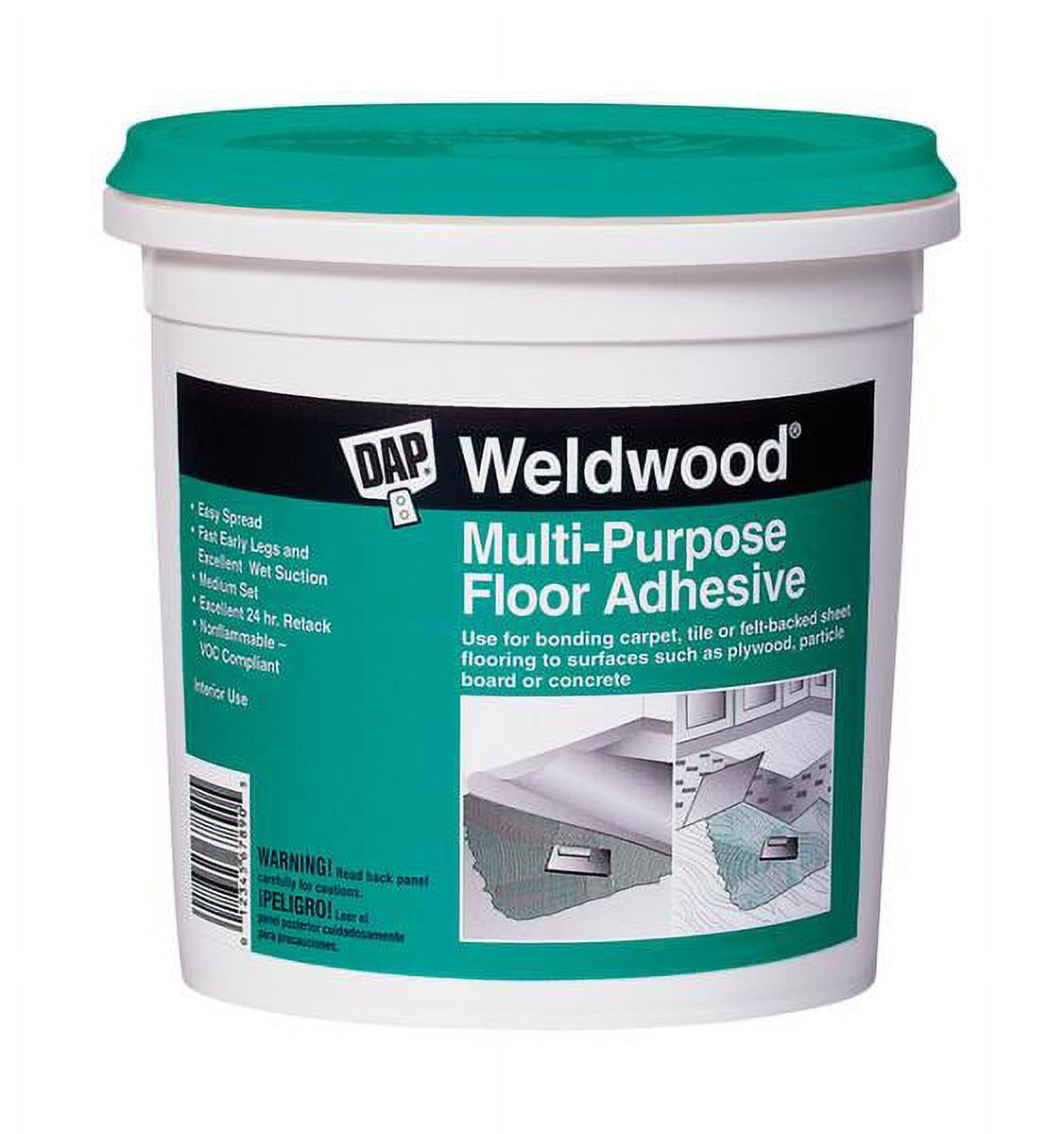 1 PC DAP WeldWood High Strength Synthetic LatexResins Floor Adhesive 1 qt