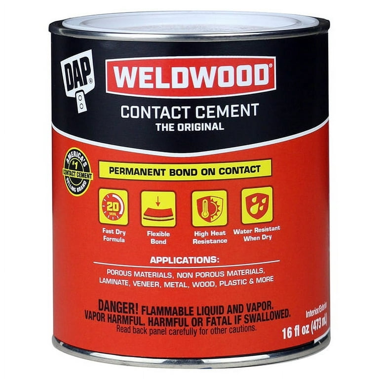 DAP Weldwood Contact Cement, Clear, 16 Oz