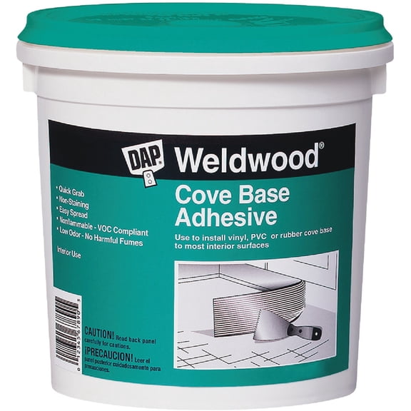 DAP Weldwood Cove Base Adhesive, Quart, White (7079825053)