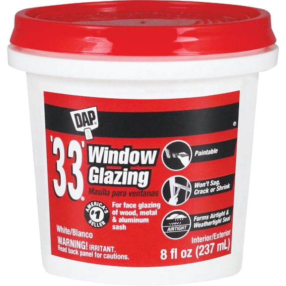 DAP Glazing Compound Window Putty - For Windows - 0.5 pt  Residential Use, Standard Application
