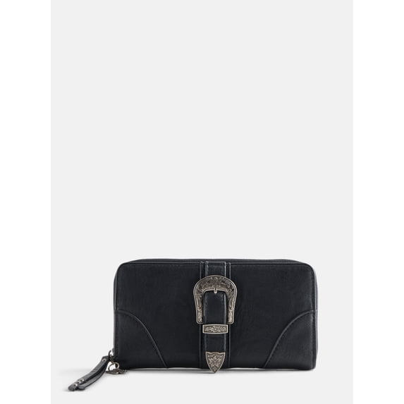 Jessica Simpson Women's Daphne Zip Around Wallet, Meteorite Black
