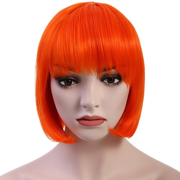DAPRZIY 10" Short Straight Hair Flapper Cosplay Costume Bob Wig (TF2202 - Orange)