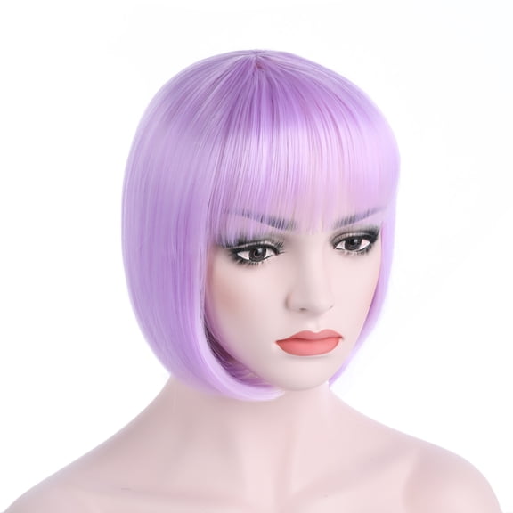 DAPRZIY 10" Short Straight Hair Flapper Cosplay Costume Bob Wig (TF2403A- Light Purple)