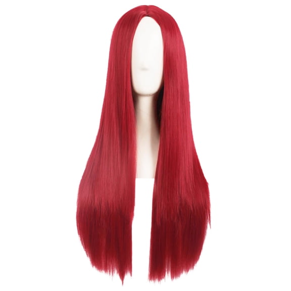 DAPRZIY 28 Inch/70 cm Women Special Long Straight Synthetic Wig (Red)